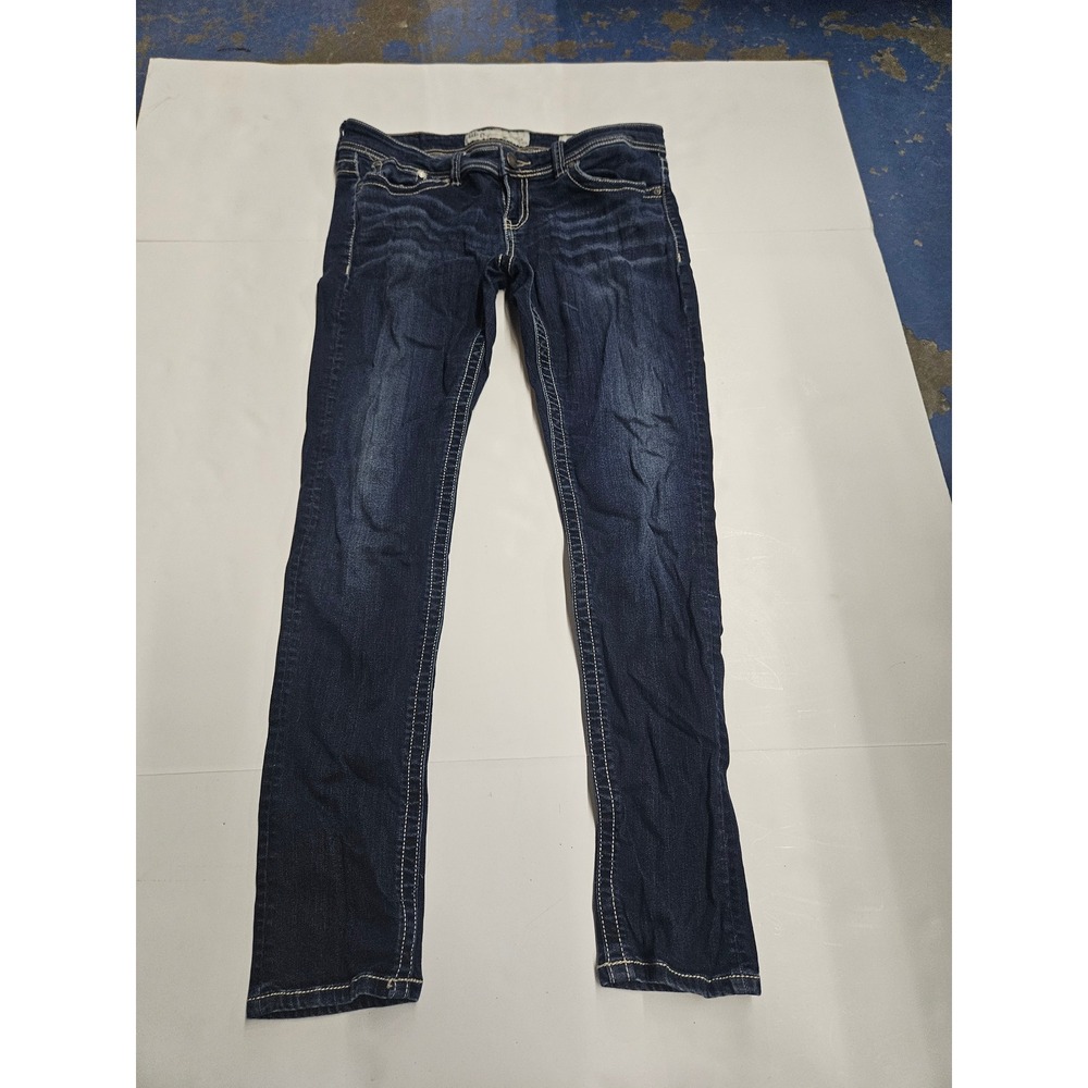BKE Sabrina Dark Wash Straight Leg Jeans Size 30 Regular Embroidered Pockets